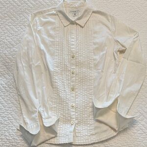 Banana Republic White Pintuck Button-Front Shirt